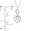 Diamond Accent Marquise Flame Twist Pendant and Drop Earrings Set in Sterling Silver