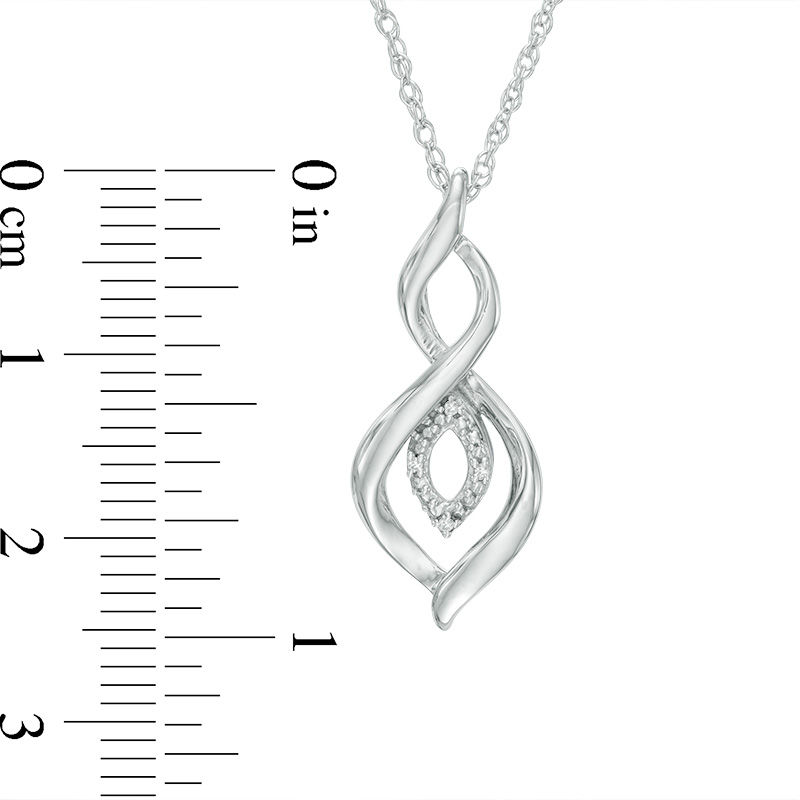 Diamond Accent Marquise Flame Twist Pendant and Drop Earrings Set in Sterling Silver