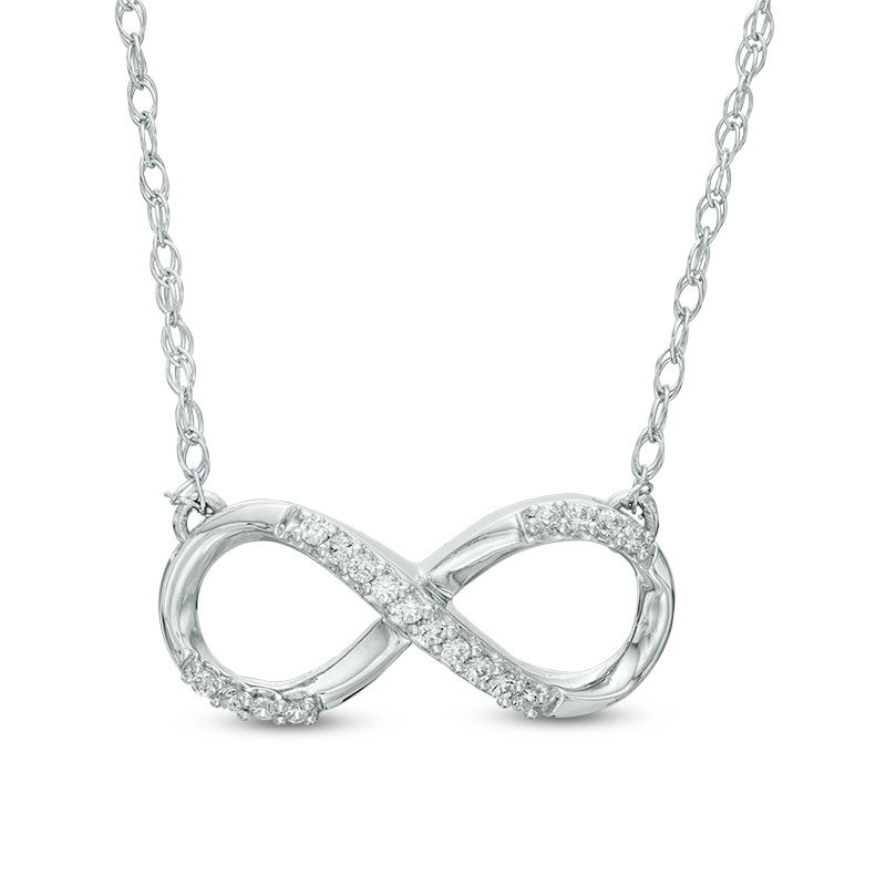 0.09 CT. T.W. Diamond Infinity Necklace in Sterling Silver|Peoples Jewellers