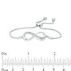 Thumbnail Image 1 of Diamond Accent Sideways Infinity Symbol Bolo Bracelet in Sterling Silver - 9.5"