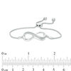 Thumbnail Image 2 of Diamond Accent Sideways Infinity Symbol Bolo Bracelet in Sterling Silver - 9.5"