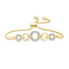 Thumbnail Image 1 of Diamond Accent Alternating Circle Bolo Bracelet in Sterling Silver with 14K Gold Plate - 9.5"
