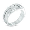 Thumbnail Image 1 of Ever Us™ Men's 1.00 CT. T.W. Two Stone Diamond Satin Slant Band in 14K White Gold