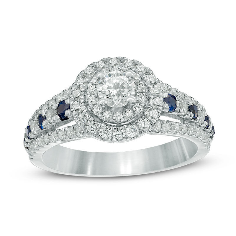 Vera wang engagement ring blue sapphire cup cut pro