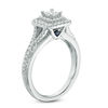 Thumbnail Image 1 of Vera Wang Love Collection 0.58 CT. T.W. Princess-Cut Diamond Double Frame Engagement Ring in 14K White Gold