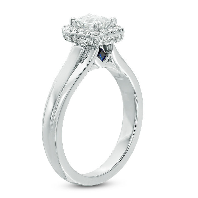 Vera Wang Love Collection 0.70 CT. T.W. Emerald-Cut Diamond Rectangle Frame Engagement Ring in 14K White Gold