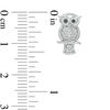 Thumbnail Image 1 of 0.04 CT. T.W. Enhanced Black and White Diamond Owl Stud Earrings in Sterling Silver