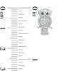 0.04 CT. T.W. Enhanced Black and White Diamond Owl Stud Earrings in Sterling Silver