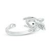 Thumbnail Image 0 of 0.04 CT. T.W. Enhanced Black and White Diamond Rabbit Wrap Ring in Sterling Silver