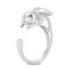 Thumbnail Image 1 of 0.04 CT. T.W. Enhanced Black and White Diamond Rabbit Wrap Ring in Sterling Silver