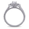 Thumbnail Image 3 of 0.98 CT. T.W. Diamond Double Frame Engagement Ring in 14K White Gold