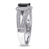 Thumbnail Image 1 of 0.94 CT. T.W. Emerald-Cut Enhanced Black and White Diamond Vintage-Style Engagement Ring in 10K White Gold