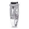 Thumbnail Image 2 of 0.94 CT. T.W. Emerald-Cut Enhanced Black and White Diamond Vintage-Style Engagement Ring in 10K White Gold