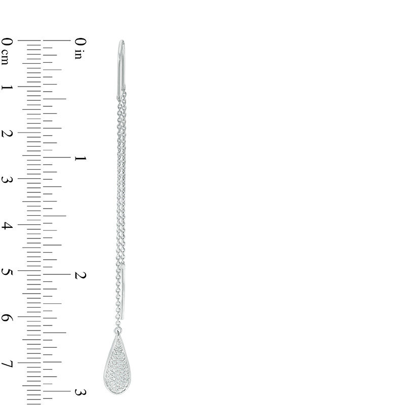 0.30 CT. T.W. Diamond Teardrop Threader Earrings in Sterling Silver