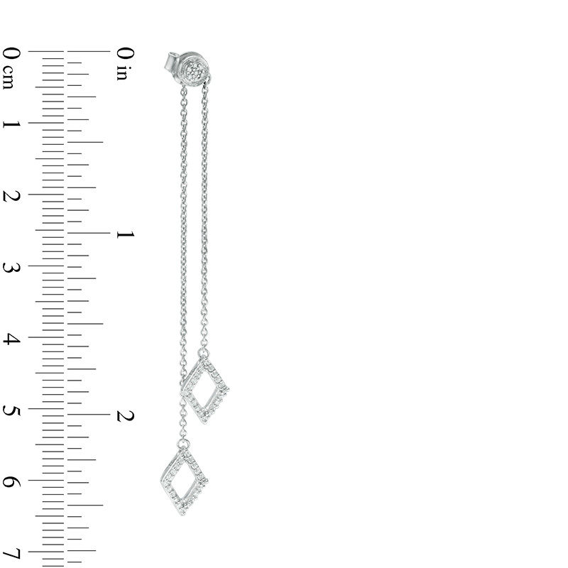 0.23 CT. T.W. Diamond Two Strand Kite Shaped Drop Earrings in 10K White Gold