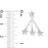 Thumbnail Image 3 of 0.15 CT. T.W. Diamond Star Front/Back Earrings in Sterling Silver and 10K Gold