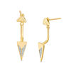 Thumbnail Image 0 of Diamond Accent Pyramid Front/Back Earrings in Sterling Silver and 14K Gold Plate