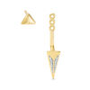 Thumbnail Image 1 of Diamond Accent Pyramid Front/Back Earrings in Sterling Silver and 14K Gold Plate