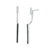 Thumbnail Image 1 of 0.23 CT. T.W. Enhanced Black and White Diamond Linear Front/Back Earrings in Sterling Silver