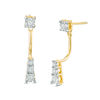 Thumbnail Image 0 of 0.15 CT. T.W. Diamond Vertical Front/Back Earrings in 10K Gold