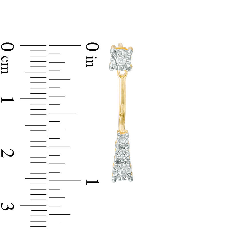 0.15 CT. T.W. Diamond Vertical Front/Back Earrings in 10K Gold