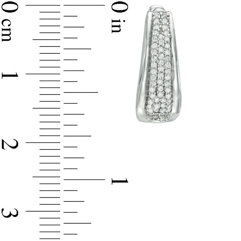 0.30 CT. T.W. Diamond Hoop Earrings with in Sterling Silver