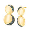 Thumbnail Image 0 of 0.18 CT. T.W Black Diamond Two Moon Drop Earrings in Sterling Silver and 14K Gold Plate