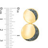 Thumbnail Image 1 of 0.18 CT. T.W Black Diamond Two Moon Drop Earrings in Sterling Silver and 14K Gold Plate