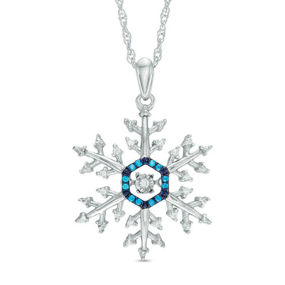 Unstoppable Love 0 09 Ct T W Enhanced Blue And White Diamond Snowflake Pendant In 10k Gold Peoples Jewellers - Snowflake Pendant White Gold Unstoppable Love 0 09 Ct T W Enhanced Blue And White Diamond Snowflake Pendant In 10k Gold Peoples Jewellers - Snowflake Pendant White Gold
