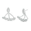 Thumbnail Image 0 of 0.45 CT. T.W. Diamond Marquise Front/Back Earrings in Sterling Silver