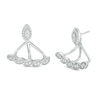Thumbnail Image 1 of 0.45 CT. T.W. Diamond Marquise Front/Back Earrings in Sterling Silver