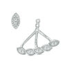 Thumbnail Image 2 of 0.45 CT. T.W. Diamond Marquise Front/Back Earrings in Sterling Silver