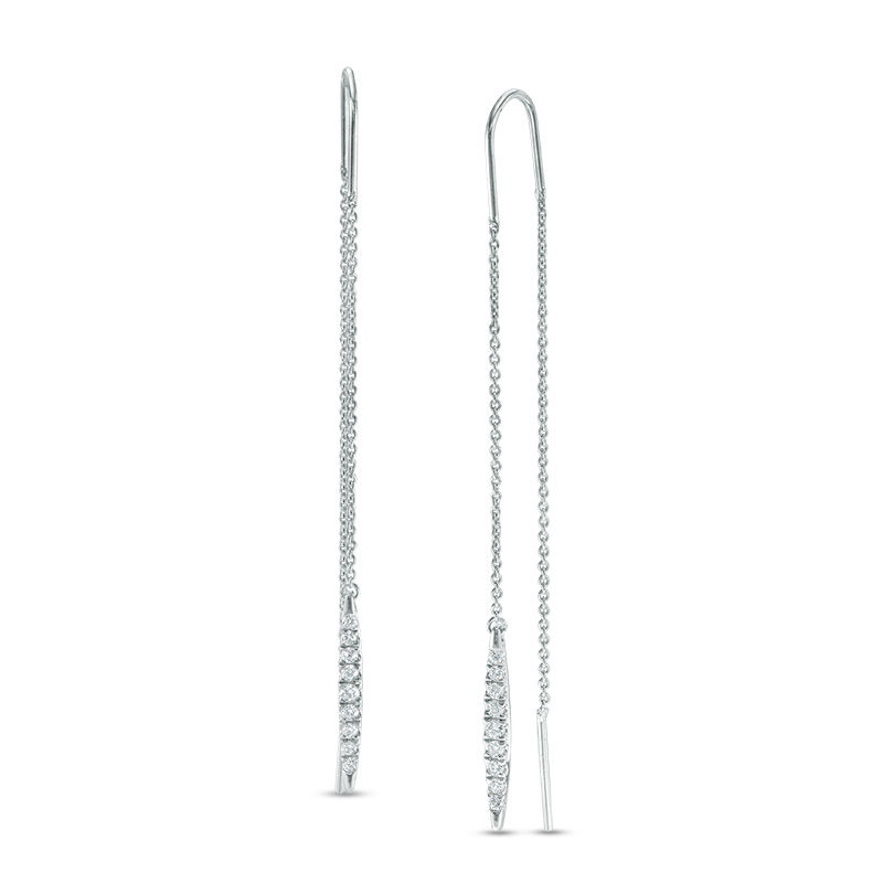 0.30 CT. T.W. Diamond Marquise Linear Threader Earrings in Sterling Silver