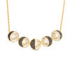Thumbnail Image 1 of 0.15 CT. T.W. Black Diamond Moon Phase Necklace in Sterling Silver and 14K Gold Plate - 16"