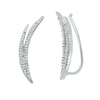 Thumbnail Image 0 of 0.18 CT. T.W. Diamond Split Curve Crawler Earrings in Sterling Silver