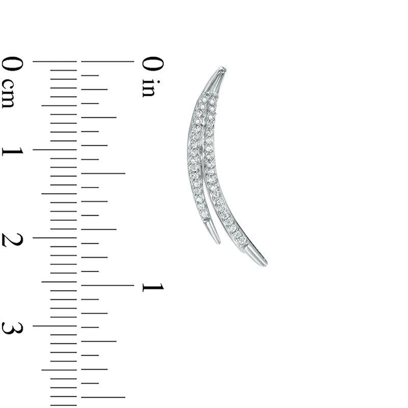 0.18 CT. T.W. Diamond Split Curve Crawler Earrings in Sterling Silver