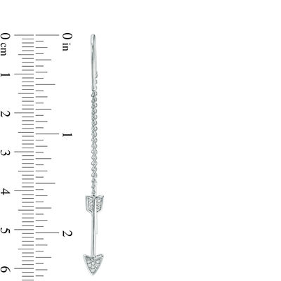 Diamond Accent Arrow Threader Earrings in Sterling Silver