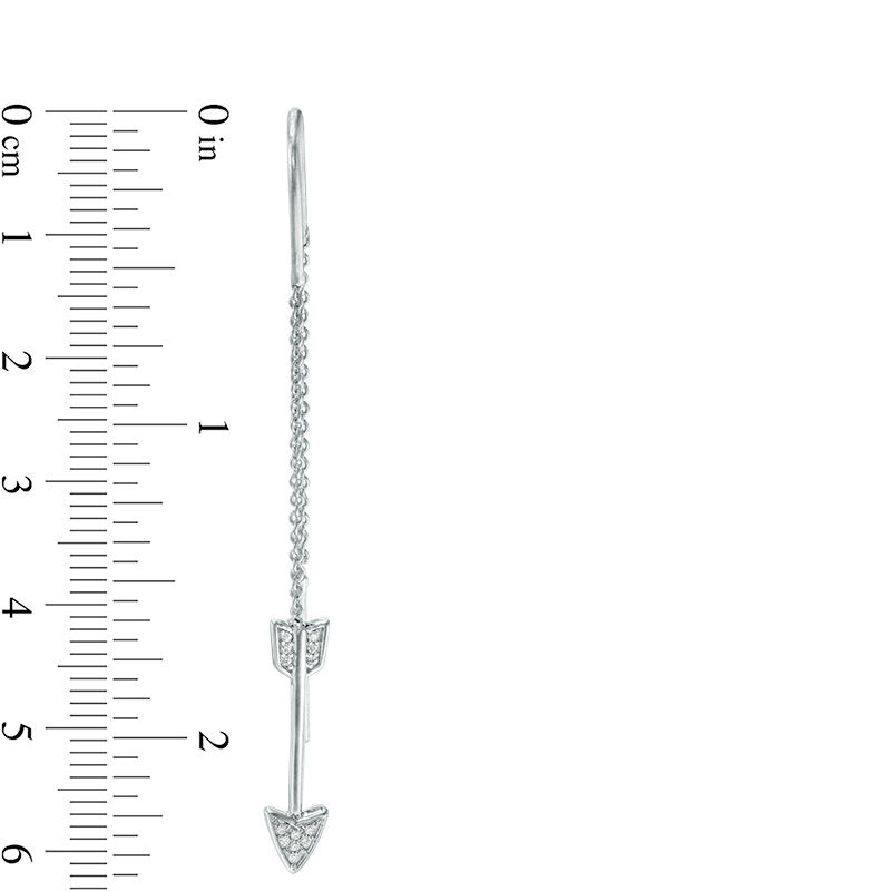 Diamond Accent Arrow Threader Earrings in Sterling Silver