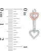 Thumbnail Image 2 of 0.18 CT. T.W. Diamond Heart Front/Back Earrings in 10K Two-Tone Gold