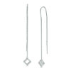Thumbnail Image 1 of 0.09 CT. T.W. Diamond Tilted Square Threader Earrings in Sterling Silver