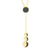 Thumbnail Image 1 of 0.23 CT. T.W. Black Diamond Three Moon Lariat Necklace in Sterling Silver and 14K Gold Plate - 38"