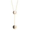 Thumbnail Image 0 of 0.15 CT. T.W. Black Diamond Two Moon Lariat Necklace in Sterling Silver and 14K Gold Plate - 38"