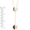 Thumbnail Image 1 of 0.15 CT. T.W. Black Diamond Two Moon Lariat Necklace in Sterling Silver and 14K Gold Plate - 38"