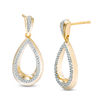 Thumbnail Image 1 of 0.15 CT. T.W. Diamond Open Teardrop Earrings in 10K Gold