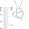 Thumbnail Image 2 of 0.10 CT. T.W. Diamond Tilted Motherly Hearts Pendant in Sterling Silver