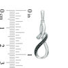 Thumbnail Image 2 of 0.09 CT. T.W. Black Diamond Twist Drop Earrings in Sterling Silver