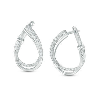 0.48 CT. T.W. Diamond Inside-Out Hoop Earrings in Sterling Silver
