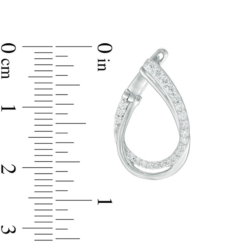 0.45 CT. T.W. Diamond Flat Front Twist Hoop Earrings in 10K White Gold