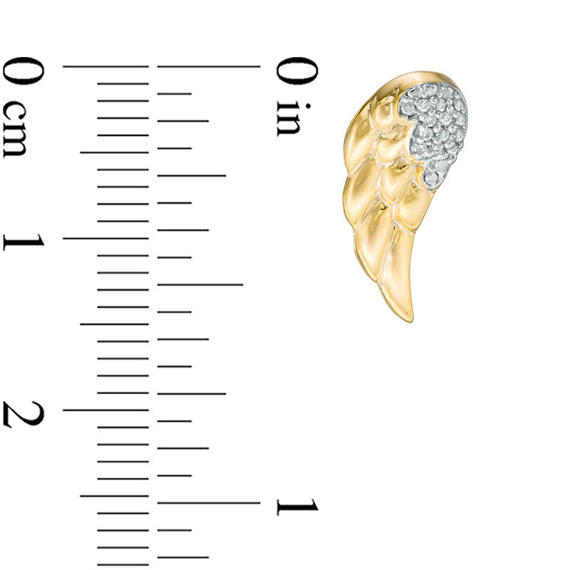 Diamond Accent Wing Earrings in 10K Gold
