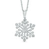 Thumbnail Image 0 of 0.09 CT. T.W. Diamond Snowflake Pendant in Sterling Silver